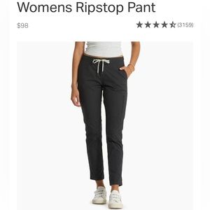NWT Vuori Charcoal Ripstop Pants Size Small